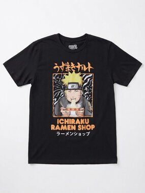 Naruto Shippuden Black Ichiraku Ramen Shop Graphic Short Sleeve Tee